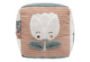 Cube d’activités bébé tissu rose et vert avec fée et ailes en relief – jouet sensoriel Lovely Birds Jollein