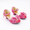 Mules à paillettes roses pour enfant Labay – chaussures princesse avec nœud et perles