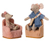 Fauteuil en tissu Poudre pour souris Maileg.