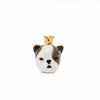 Fève Bouledogue Baubels en porcelaine artisanale peinte à la main sur carte Les Jolies Fèves