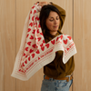 Foulard fond blanc à cœurs rouges – Atelier Wagram – Ma Biche concept store