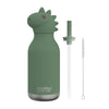 Gourde enfant dinosaure isotherme verte Asobu avec paille anti-fuite