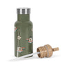 Gourde enfant verte motif football avec paille et brosse de nettoyage