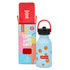 Gourde enfant 350 ml Hello Hossy Bball Crew bleue motif basket avec paille réutilisable et goupillon – bouteille inox école sport