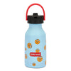 Gourde enfant 350 ml Hello Hossy Bball Crew bleue motif basket avec paille réutilisable et goupillon – bouteille inox école sport