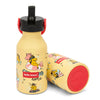 Gourde enfant 350 ml Hello Hossy Unicorn jaune motif licorne avec paille réutilisable et goupillon – bouteille inox école maternelle