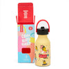 Gourde enfant 350 ml Hello Hossy Unicorn jaune motif licorne avec paille réutilisable et goupillon – bouteille inox école maternelle