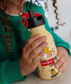 Gourde enfant 350 ml Hello Hossy Unicorn jaune motif licorne avec paille réutilisable et goupillon – bouteille inox école maternelle