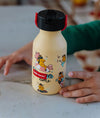 Gourde enfant 350 ml Hello Hossy Unicorn jaune motif licorne avec paille réutilisable et goupillon – bouteille inox école maternelle