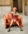 Foulard fleuri Anjali Kaki Bellemme porté par un enfant et un adulte – collection matchy matchy