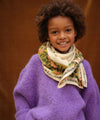 Petit et grand foulard fleuri Balkan écru Bellemme – foulard bohème enfant adulte