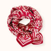 Foulard Apaches Collections Wonderful Fire rouge et écru – accessoire mode famille