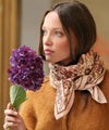 Foulard Mina rose poudré Bellemme – foulard fleurs coton, accessoire cheveux et cou femme et enfant
