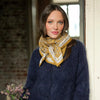 foulard femme fleuri moutarde scarlett gold foulard bohème chic carré cheveux cou 50x50 100x100 cm