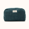 Trousse de toilette en velours gris bleu Apaches Collections – format familial