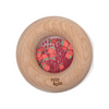 Hochet sensoriel en bois Petit Boum Donut Fraises avec perles roses et fruits