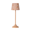 Lampadaire miniature Maileg rose poudré foncé avec abat-jour fleuri pour maison de poupée