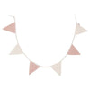 Guirlande fanions en tissu rose Jollein pour décorer chambre bébé ou enfant.