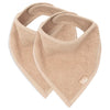 Lot de 2 bavoirs bandana en éponge, couleur biscuit, marque Jollein.