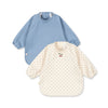 lot 2 bavoirs manches longues konges slojd navy dot bebe impermeable