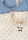 lot 2 bavoirs manches longues konges slojd navy dot bebe impermeable