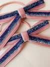 lot de 2 élastiques en velours mellow rose, konges slojd. 