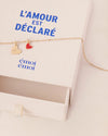 Médaillon coeur doré et émail rouge, Emoi Emoi.