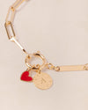 Médaillon coeur doré et émail rouge, Emoi Emoi.