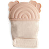 Mitaine de dentition bébé Mushie Rainbow rose poudré en silicone alimentaire