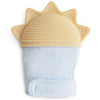 Mitaine de dentition bébé Mushie Sunshine jaune et bleu en silicone alimentaire