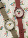 Montre enfant kaki apprentissage de l’heure – motif citron Konges Slojd