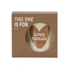 mug en céramique super parrain beige avec cœur caramel – cadeau parrain original