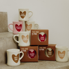 mug en céramique super parrain beige avec cœur caramel – cadeau parrain original