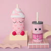 Mug isotherme enfant rose paille peluche Asobu Lulu gobelet enfant mignon