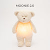 Moonie 2.0 ourson vintage blanc polaire – peluche veilleuse bruit blanc pour bébé