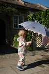 Parapluie enfant requin bleu Konges Sløjd avec aileron et dents décoratives