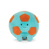 Peluche ballon de football Jellycat bleu et orange pour enfant