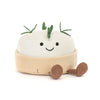 Peluche Jellycat Amuseables camembert souriant avec pattes et croûte beige