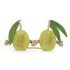 Peluche olives Jellycat duo vert avec feuilles – doudou bébé original et ludique