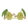 Peluche olives Jellycat duo vert avec feuilles – doudou bébé original et ludique