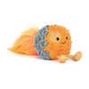 Peluche comète spatiale Jellycat orange et grise avec longue traîne douce pour enfant