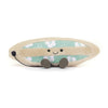 Peluche surf Jellycat Amuseables surfboard beige et turquoise avec sourire
