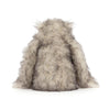 Peluche monstre poilu gris et blanc avec visage mignon et doux