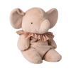 Peluche éléphant Grand Maileg poudré avec collerette fleurie rose
