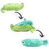 Peluche réversible Bubblet le poisson Flipetz Les Déglingos transformable en cosse de petits pois verte