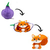 Peluche réversible Russet le renard Flipetz Les Déglingos transformable en figue violette pour enfant