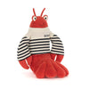 Peluche homard marin Jellycat rouge avec marinière rayée