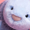 Peluche lapin Jellycat bleu et gris avec longues oreilles toutes douces