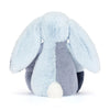 Peluche lapin Jellycat bleu et gris avec longues oreilles toutes douces