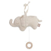 Peluche musicale éléphant beige Jollein avec anneau en bois – jouet d’éveil et déco chambre bébé